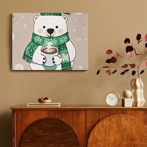 Toile murale ours solution déco mur vide pour salon et chambre - 5