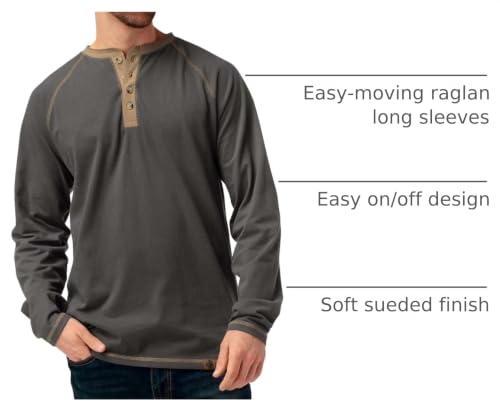Image of Legendary Whitetails Mens Long Sleeve Casual Fit 100% Cotton Henley Shirt