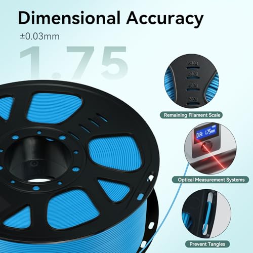 Image of Kingroon PLA Filament 1.75mm 3D Printer Filament Cyan Pla Filament 1kg Filament Dimensional Accuracy + /- 0.02mm, Fit Most FDM Printer,Cyan