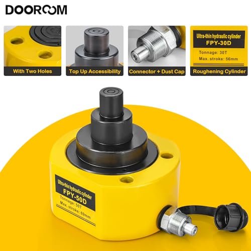 Image of 50T 2.6 inch /65mm Stroke Hydraulic Cylinder, Porta Power Ram with CP-700 Hydraulic Hand Pump, Hydraulic Lifting Cylinders,Multi-Section Hydraulic Jack