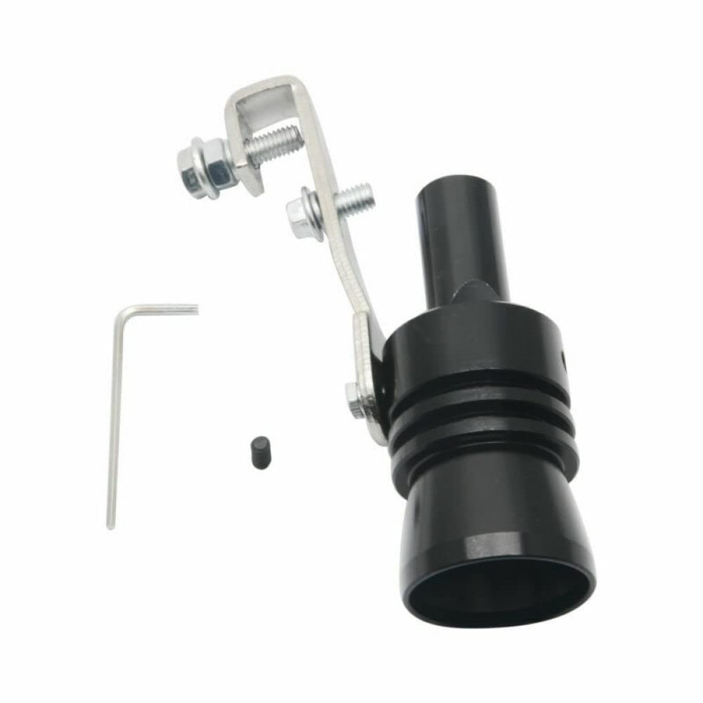 Baceyong Silbato de sonido turbo de coche de aluminio negro, silbato simulador de tubo de escape de silbato de sonido turbo universal para todos los modelos de vehículos, XL (paquete de 2)