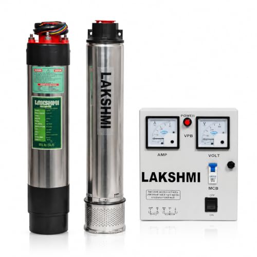 Image of Lakshmi 1hp Water Pump I Submersible Pump I with Panel Board 100 feet I4 inch pumpI Oil Filled