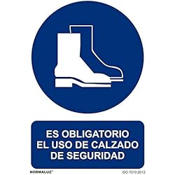 Casco Y Botas De Seguridad Normaluz RD20624 - Señal Adhesiva Es Obligatorio El Uso De Calzado De Seguridad Adhesivo de Vinilo 20X30 cm con CTE, RIPCI
