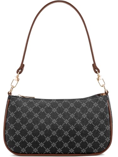 Image of Shoulder Bag for Women Retro Vegan Leather Classic Clutch Tote HandBags Purses with Zipper Closure