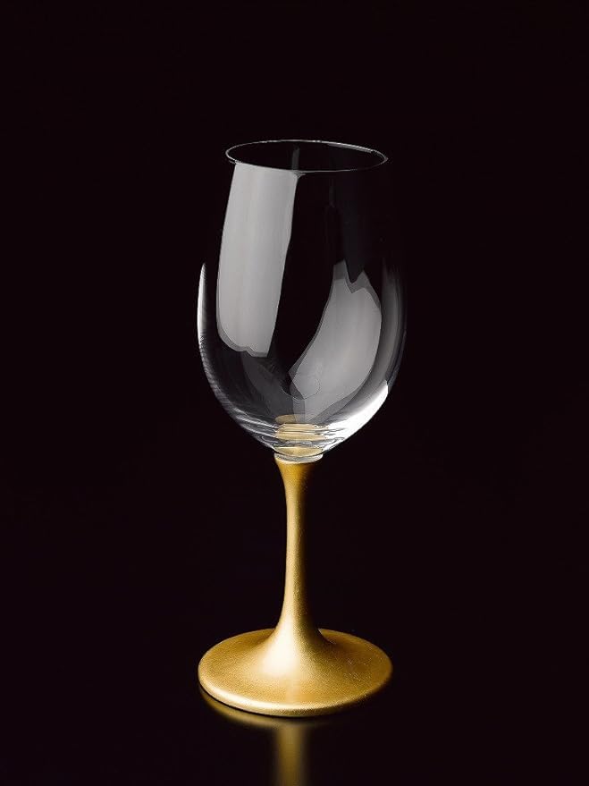FALKOR Luxury Glassware - 440 ML Japanese Gold Colour Plated Long stemmed Sparkling Champagne/Wine Glasses for White or Red Wine- Set of 6. for a Party, Gifting or Even Display at Your bar of Home 2