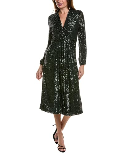 Robe femme midi Anne Klein plissée à manches longues bouffantes élégante