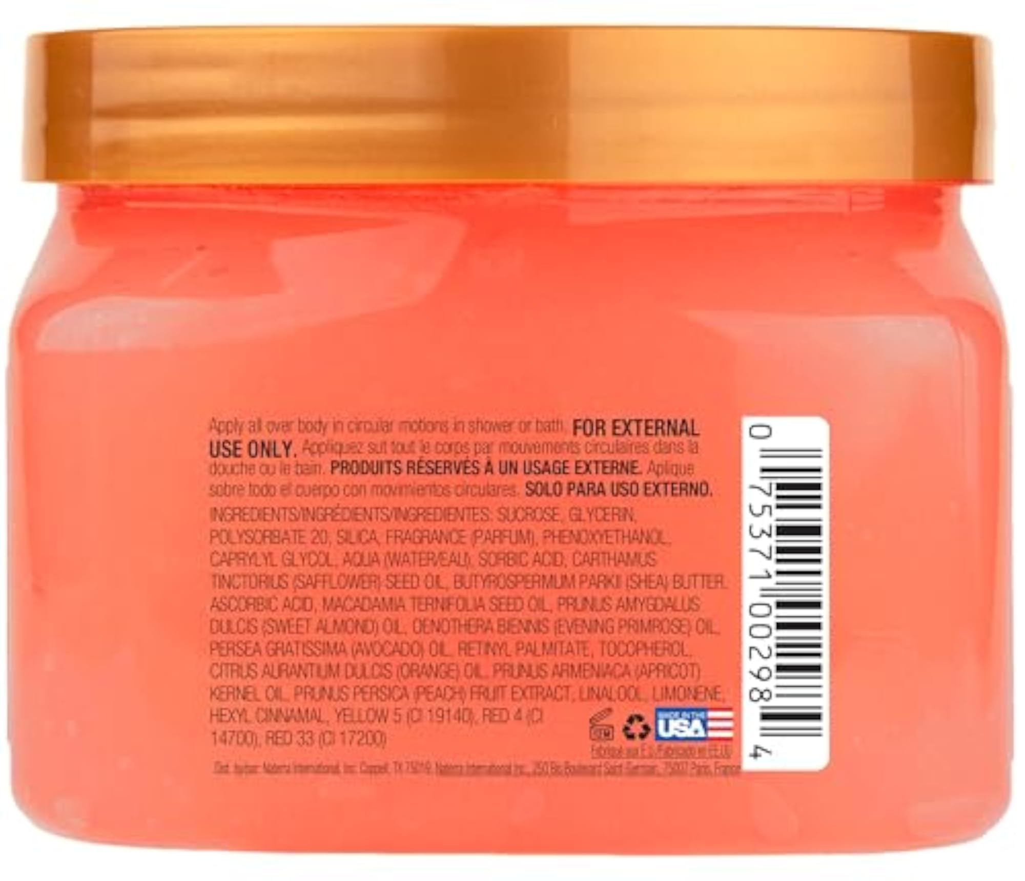 Peach Sorbet Exfoliating Shea Sugar Body Scrub, Hydrating Care