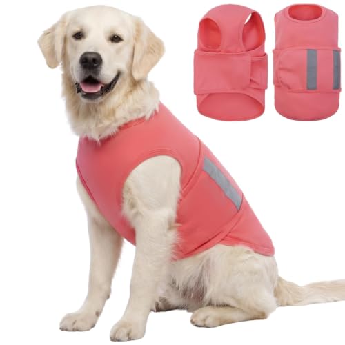Image of Dog Anxiety Calming Vest, Gentle Compression Anxiety Suit for Dogs | Breathable Dog Calming Wrap for Separation Anxiety, Lightning, Storms, Fireworks, Vet Visits, Pink XL