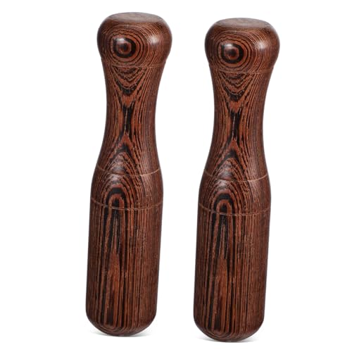 CHICAMPERA Holz Stößel 2 Stück Küchenstößel Manuelles Lebensmittelzerkleinerer Ergonomischer Griff Glatte Oberfläche zum Mahlen von Gewürzen und Kräutern
