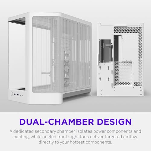Image of NZXT H6 - Compact Dual-Chamber ATX PC Case - White