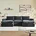 Vamcheer Modular Sectional Cloud Couch, Utra Soft U Shaped Couch with 2 Movable Ottoman, Deep Seat Boneless Couches for Living Room Bedroom, No Assembly Required, Grey