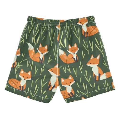 OREZI Boys Swim Trunk Shorts Cute Foxes and Grass Bathing Suit2