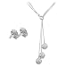 Produktbild Styleziel Damen Schmuckset Halskette Ohrhänger kleine Rosenblüten 925 Silber pl 46cm lang 1631