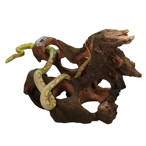 Image of Natural Wood Aquarium Cave Betta Fish Hideout for Aquarium Fish Tank Decorations-Reptile Hide-Snake Hide-Cave for Cichlids Habitat Shelter for Crayfish Shrimp and Other Aquatic Pets 9-11.8 inch