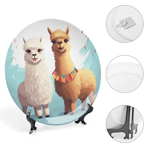 Plato decorativo de porcelana Llama Alpaca 6 pulg miniatura 4