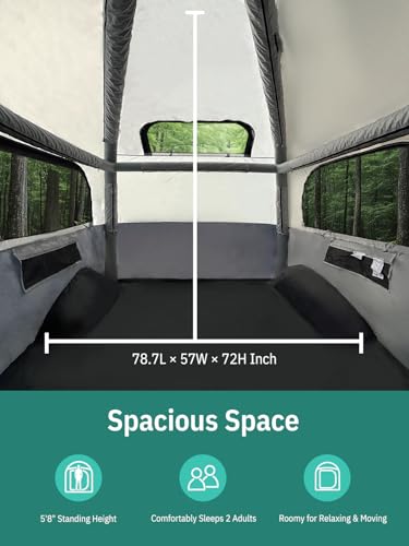 Image of Niphean Truck Bed Tent for Camping 5.5ft-8ft for 2+1 People, 2 Mins Fast Setup Inflatable Pickup Truck Tent, PU 3000mm Waterproof & High-Strength Windproof, Spacious Interior for Multi-Landscape