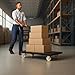 Flatbed Platform Cart 2000LB Industrial Dolly Heavy Duty 36” x 24” Platform Hand Push Truck Super Heavy Duty Flatbed Cart 4'' Swivel Wheels with Lock for Groceries, Garage, Warehouse