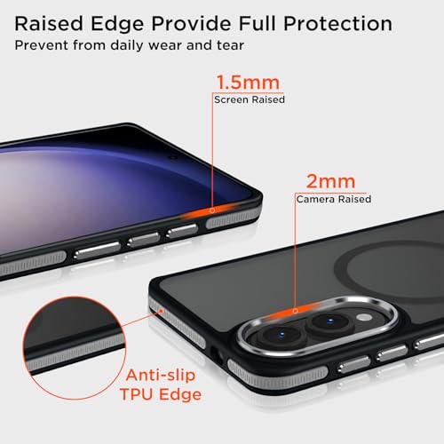 Image of MALEWOLF Case for Samsung Galaxy S25 Edge with Adjustable Stand, Slim Phone Case Fits for Magsafe, Color Hybrid Shockproof Protective Cover for Galaxy S25 Edge, Enhanced Non-Slip Grip (Black /Grey)
