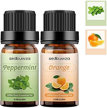 100% Pure Orange and Peppermint Essential Oil Set for Diffuser, Aromatherapy Peppermint Essential Oil for Candle Making, Orange + Peppermint Oils Set for Humidifier, Pure Orange Oil for Soap Making