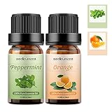 100% Pure Orange and Peppermint Essential Oil Set for Diffuser, Aromatherapy Peppermint Essential Oi
