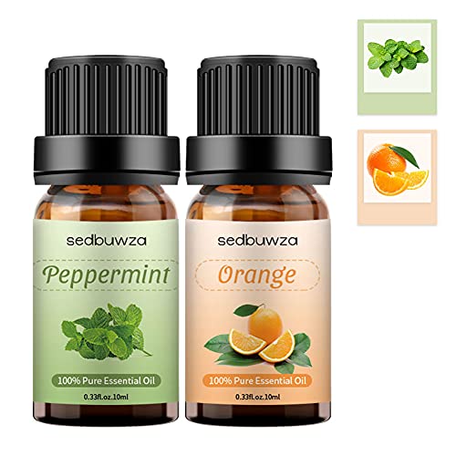 100% Pure Orange And Peppermint Essential Oil Set For Diffuser, Aromatherapy Peppermint Essential Oil For Candle Making, Orange + Peppermint Oils Set For Humidifier, Pure Orange Oil For Soap Making #TOP27