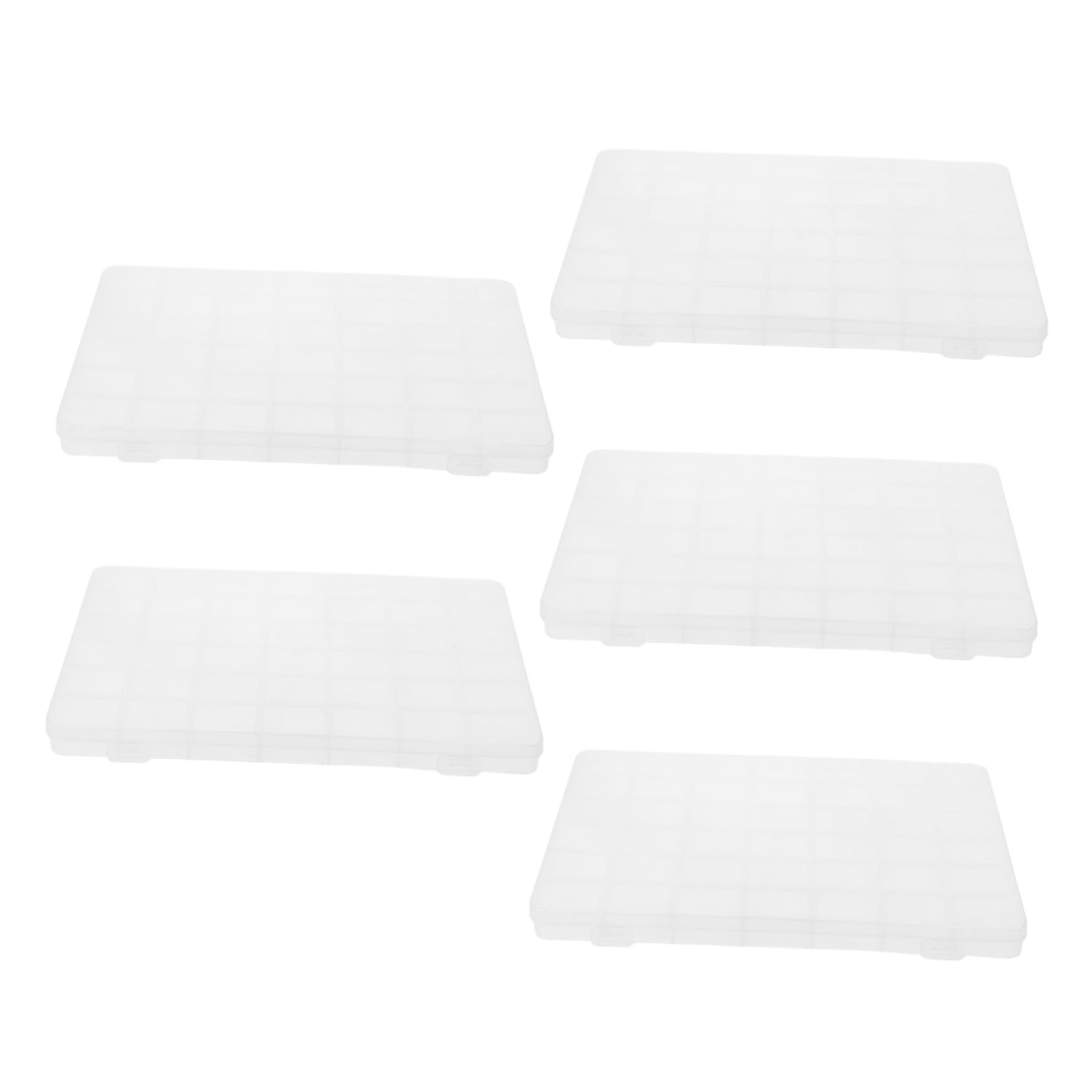 Mipcase 5 Pezzi Perline con Divisori Rimovibili Organizer Trasparente con Scomparti Regolabili per Gioielli Articoli da Cucito e Piccoli Accessori Contenitori in Plastica Chiari per Hobby