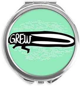 Black Insect Animal Outline Natural Hand Compact Mirror Round Portable Pocket Glass