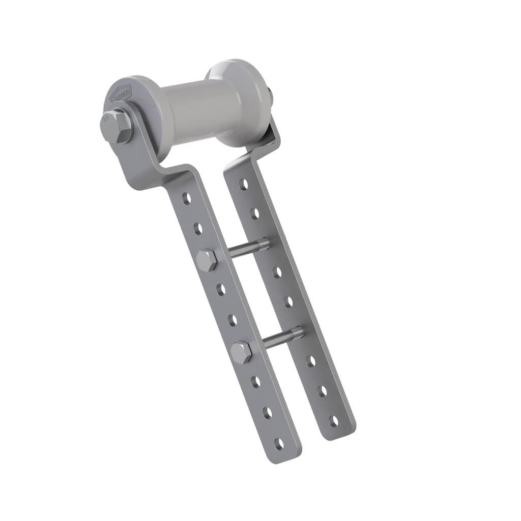 SUPROD Rullo per Chiglia in Poliuretano con Supporto H Altezza Regolabile rimorchio per Barca a Forma di Rocchetto zincato 125/60 mm