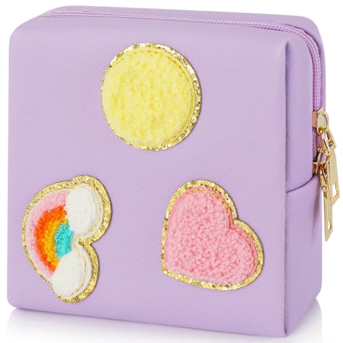 Image of airogym Period Bag for Ladies, Sanitary Napkin Storage Bag, Functional PU Leather Sanitary Pad Bags for Panty Liners, Tampons, Menstrual Cup Pouches, Sanitary Pads Organizer