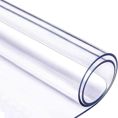 HONQGAO Mantel Antimanchas 107 x 180 cm Transparente Impermeable Plástico Protector Mesa Fácil de Limpiar para Superficies de Comedor y Escritorio, Esquinas Redondeadas