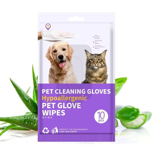 Nuhjytgf Toallitas Cachorros - Mitones De Baño Hidratantes - Toallitas de Limpieza Felinas,para el Baño, Trasero, Patas, Cuerpo y Viaje de Cachorros, y