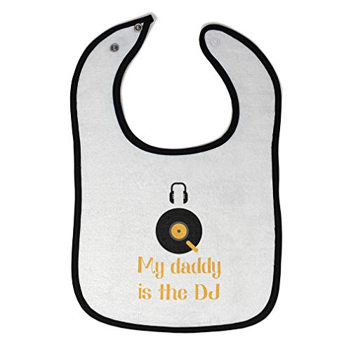 Toddler & Baby Bibs Burp Cloths Dad My Daddy is The Dj Dad Father's Day Funny Cotton Baby Items for Baby Girl & Boy White Black Design Only