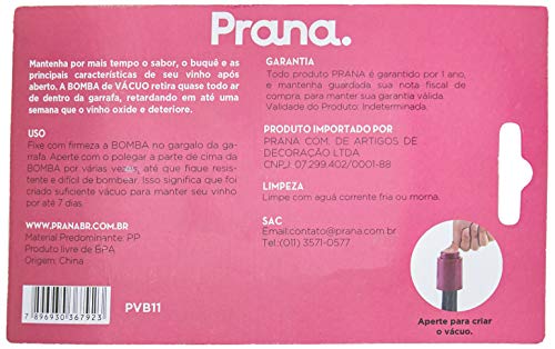 Bomba de Vácuo para Vinhos Prana Vinho