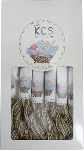 Image of KCS Big skeins of 25 Meters Size 25 Color Variegated Cross Stitch Stranded Threads,6 skeins,4145