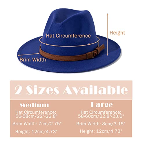 Image of Lisianthus Men & Women Vintage Wide Brim Fedora Hat | Classic Belt Buckle Decor, Adjustable Drawstring, Inner Breathable Sweatband, Timeless Style, Ideal for Travel & Daily