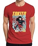 Demon Slayer Tokito Muichiro Mist Hashira niebla espada regalo camiseta hombre, rojo, S