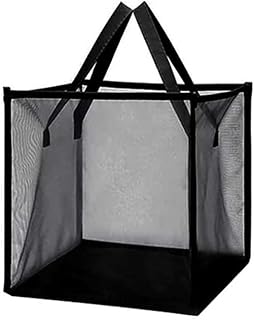 Collapsible Laundry Basket Mesh Black Storage Basket College Mesh Pop Up Laundry Hamper Lightweight Portable Travel Accessories (one layer),Black