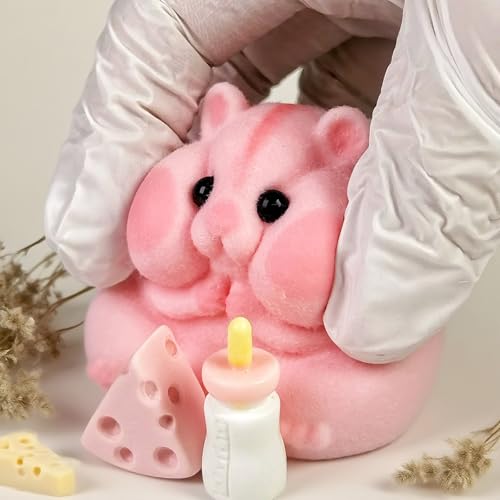 handmade taba squishy hamster toy cute squishy hamster fidget toy realistic hamster toy soft silicone mochi furry toy stress relief gift for adults amp kids sensory anxiety plushie pink