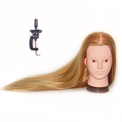 HAIREALM 26"-28" Mannequin Head Hair Styling Training Head Manikin Cosmetology Doll Head Synthetic Fiber Hair (1)