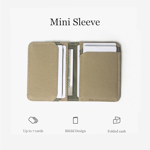 Image of Bellblock Canvas Card Holder for Men /Women | Slim Handcrafted Mens Card Wallet | Upto 7 Cards & Folded Cash | Cotton Canvas | Olive Green (Pack of 1)