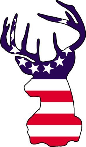 MAGNET Deer - American Flag Whitetail Deer Flag Vinyl Magnet - Hunting Vinyl Magnet - Hunting - Whitetail Deer Magnet - Perfect Hunting Outdoor Gift, MADE IN THE USA Size: 3.5 x 6 inch hunting