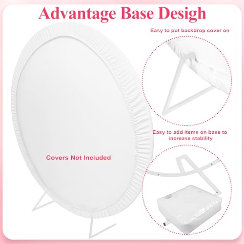 Image of Round Backdrop Stand 7.2FT White Metal Circle Balloon Arch Frame | Metal Circle Backdrop Stand Gold Round Arch for Wedding Birthday Party Bridal Baby Shower Anniversary Event Ceremony