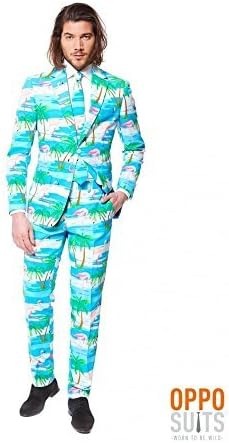 OppoSuits Adults Mens Flaminguy Flamingo Fancy Dress Suit - UK Size 40