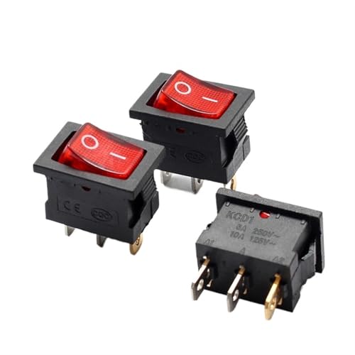 Interrupteur à bascule KCD1-101 rouge 220V 6A pour vos montages électroniques