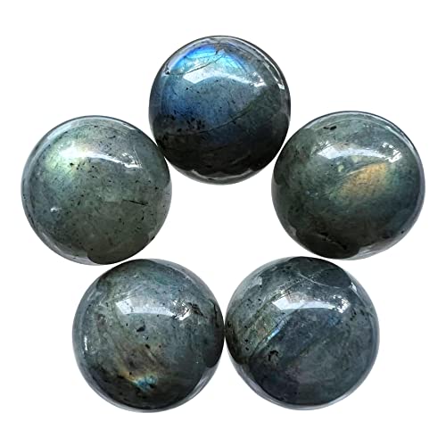 Fekuar 5 Pcs Moonstone Crystal Sphere Ball Set, Polished Healing Energy Mineral Gemstone Balls for Reiki Chakra Decoration Fengshui 20mm