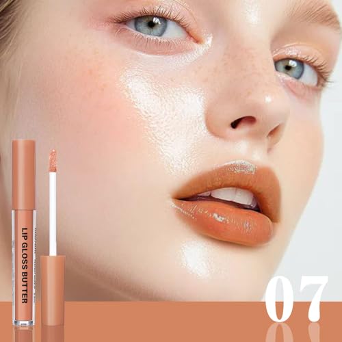Image of Browm Honey Butter Lip Stain Tinted Lip Gloss, Shine Moisturizing Plumper Liquid Lipstick for Women,Natural Nourishing Hydrating Lip Balm for Dry Lips,Lightweight Lip Liner Care Makeup,Vegan #7