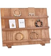 4-stöckiger Holz Schmuckständer - Ohrring Organizer Mit Rillen