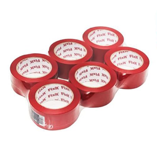 GREATOYAR Pack 6 Rollos Cinta Embalar, Cinta Embalaje, Cinta Adhesiva para Embalar Mudanza y Almacenamiento, Cajas y Paquetes, Longitud 40 Metros, Color Rojo, 6 Rollos