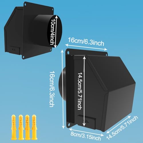 Kit de ventilación de secadora de 4 pulgadas con placa empotrada y codo de 90 grados 8