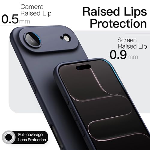 Image of JETech Slim Case for iPhone Air, Ultra-Thin Lightweight Minimalist Phone Cover with Camera Lens Protection, Matte Anti-Fingerprint Finish, 6.5-Inch Display (Deep Blue)
